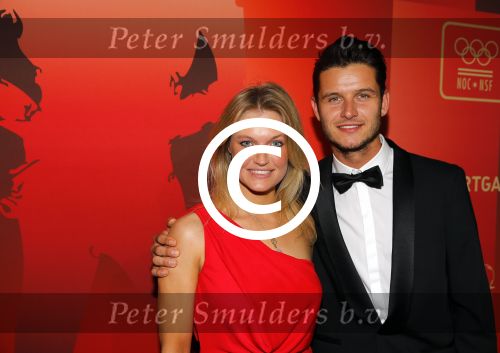 Amsterdam 15 december 2015
Sportgala/ sportverkiezing sportman en sportvrouw van het jaar in de Rai. Sophie Polkamp met partner