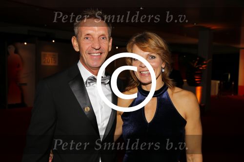 Amsterdam 15 december 2015
Sportgala/ sportverkiezing sportman en sportvrouw van het jaar in de Rai. Steven Rooks met vriendin