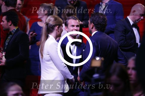 Utrecht 6 januari 2016
Uitreiking musical awards in het beatrixtheater.
Vincent van den Ende met Esmee Geeratz  en schoonvader Marco Geeratz ( chantal Janzen)