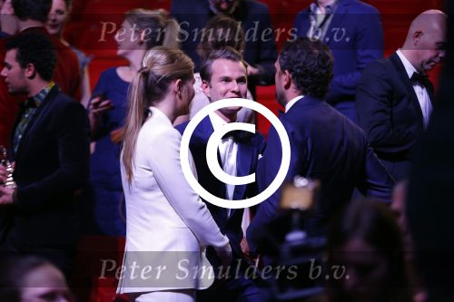 Utrecht 6 januari 2016
Uitreiking musical awards in het beatrixtheater.
Vincent van den Ende met Esmee Geeratz  en schoonvader Marco Geeratz ( chantal Janzen)