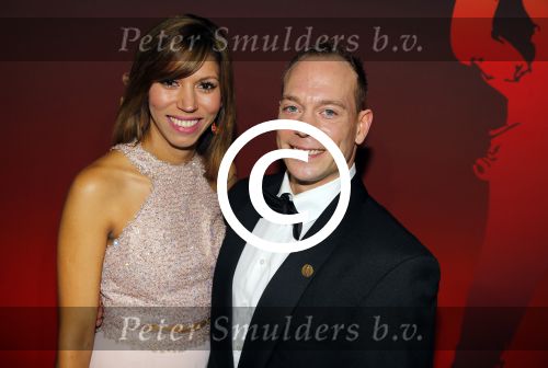 Amsterdam 15 december 2015
Sportgala/ sportverkiezing sportman en sportvrouw van het jaar in de Rai. Yuri v Gelder met vriendin