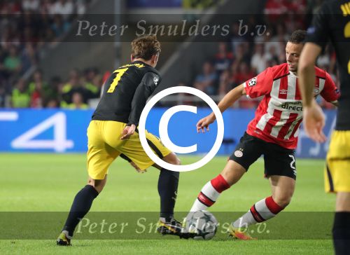 Eindhoven, 13 September 2016
PSV-Atletico Madrid, eindstand 0-1 
Eerste wedstrijd voorronde CL Seizoen 2016-2017
Bart Ramselaar en Antoine Griezmann