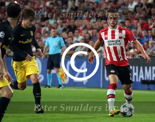 Eindhoven, 13 September 2016
PSV-Atletico Madrid, eindstand 0-1 
Eerste wedstrijd voorronde CL Seizoen 2016-2017
Bart Ramselaar en Antoine Griezmann