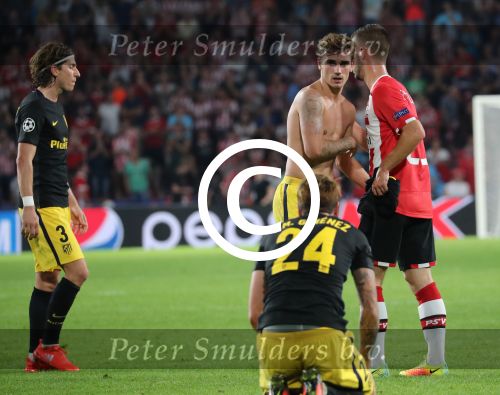 Eindhoven, 13 September 2016
PSV-Atletico Madrid, eindstand 0-1 
Eerste wedstrijd voorronde CL Seizoen 2016-2017
Bart Ramselaar en Antoine Griezmann
