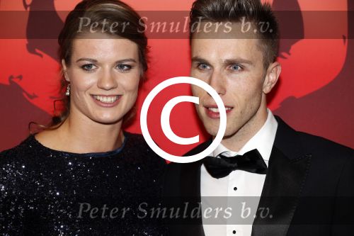 Amsterdam 21 december 2016
Sportman en sportvrouw van het jaar verkiezing tijdens het sportgala in de RAI. Daphne Schippers met vriend Nicky Romero