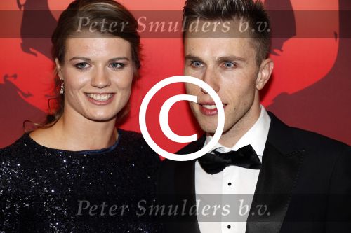 Amsterdam 21 december 2016
Sportman en sportvrouw van het jaar verkiezing tijdens het sportgala in de RAI. Daphne Schippers met vriend Nicky Romero
