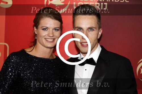 Amsterdam 21 december 2016
Sportman en sportvrouw van het jaar verkiezing tijdens het sportgala in de RAI. Daphne Schippers met vriend Nicky Romero