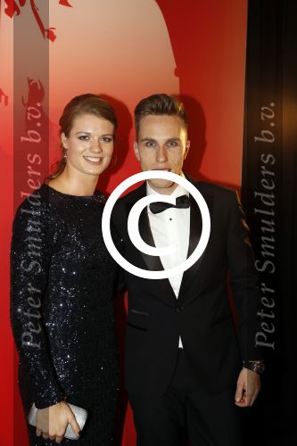Amsterdam 21 december 2016
Sportman en sportvrouw van het jaar verkiezing tijdens het sportgala in de RAI. Daphne Schippers met vriend Nicky Romero