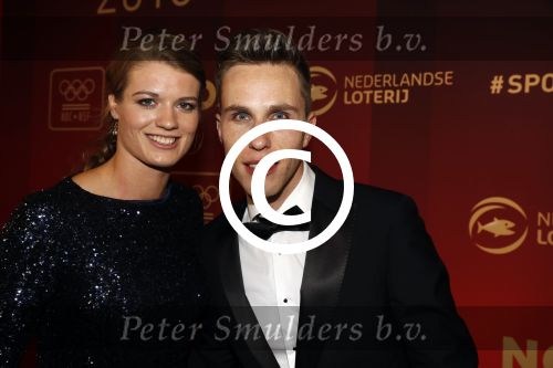 Amsterdam 21 december 2016
Sportman en sportvrouw van het jaar verkiezing tijdens het sportgala in de RAI. Daphne Schippers met vriend Nicky Romero