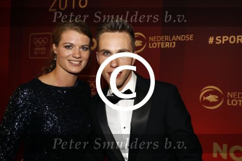 Amsterdam 21 december 2016
Sportman en sportvrouw van het jaar verkiezing tijdens het sportgala in de RAI. Daphne Schippers met vriend Nicky Romero