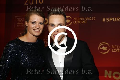 Amsterdam 21 december 2016
Sportman en sportvrouw van het jaar verkiezing tijdens het sportgala in de RAI. Daphne Schippers met vriend Nicky Romero