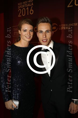 Amsterdam 21 december 2016
Sportman en sportvrouw van het jaar verkiezing tijdens het sportgala in de RAI. Daphne Schippers met vriend Nicky Romero