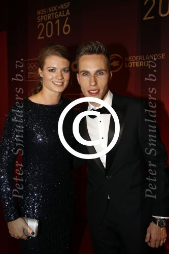 Amsterdam 21 december 2016
Sportman en sportvrouw van het jaar verkiezing tijdens het sportgala in de RAI. Daphne Schippers met vriend Nicky Romero