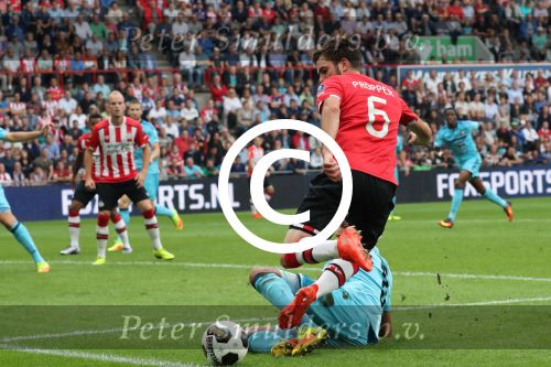 Eindhoven, 18 September 2016 PSV-Feyenoord, eindstand 0-1 Kompetitie Seizoen 2016-2017.
Davy Propper