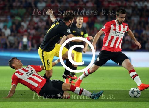 Eindhoven, 13 September 2016
PSV-Atletico Madrid, eindstand 0-1 
Eerste wedstrijd voorronde CL Seizoen 2016-2017
Davy Propper en Hector Moreno
