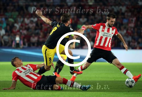 Eindhoven, 13 September 2016
PSV-Atletico Madrid, eindstand 0-1 
Eerste wedstrijd voorronde CL Seizoen 2016-2017
Davy Propper en Hector Moreno