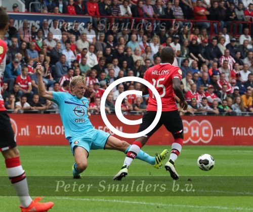 Eindhoven, 18 September 2016 PSV-Feyenoord, eindstand 0-1 Kompetitie Seizoen 2016-2017.