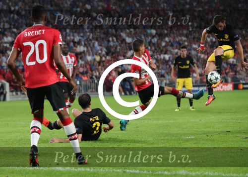 Eindhoven, 13 September 2016
PSV-Atletico Madrid, eindstand 0-1 
Eerste wedstrijd voorronde CL Seizoen 2016-2017
Hector Moreno en Saul Niguez scoort 0-1