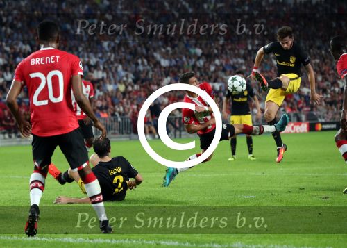 Eindhoven, 13 September 2016
PSV-Atletico Madrid, eindstand 0-1 
Eerste wedstrijd voorronde CL Seizoen 2016-2017
Hector Moreno en Saul Niguez scoort 0-1