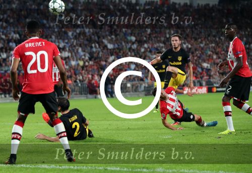 Eindhoven, 13 September 2016
PSV-Atletico Madrid, eindstand 0-1 
Eerste wedstrijd voorronde CL Seizoen 2016-2017
Hector Moreno en Saul Niguez scoort 0-1
