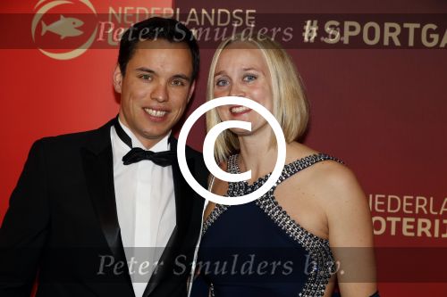 Amsterdam 21 december 2016
Sportman en sportvrouw van het jaar verkiezing tijdens het sportgala in de RAI.
Inge Dekker met partner