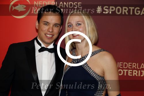 Amsterdam 21 december 2016
Sportman en sportvrouw van het jaar verkiezing tijdens het sportgala in de RAI.
Inge Dekker met partner
