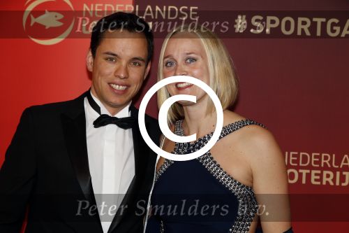 Amsterdam 21 december 2016
Sportman en sportvrouw van het jaar verkiezing tijdens het sportgala in de RAI.
Inge Dekker met partner