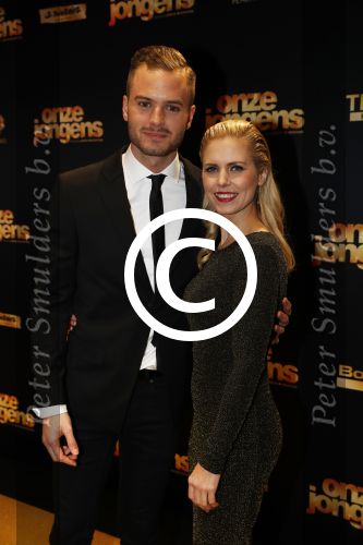 Amsterdam 19 december 2016 
Premiere onze Jongens in Tuschinski. Jim  Bakkum met zijn vrouw Bettina Holwerda