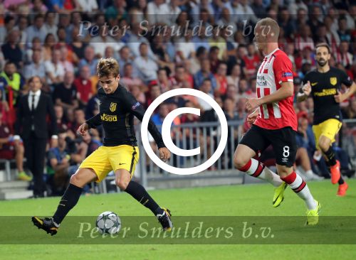 Eindhoven, 13 September 2016
PSV-Atletico Madrid, eindstand 0-1 
Eerste wedstrijd voorronde CL Seizoen 2016-2017
Jorrit Hendrix en Antoine Griezman