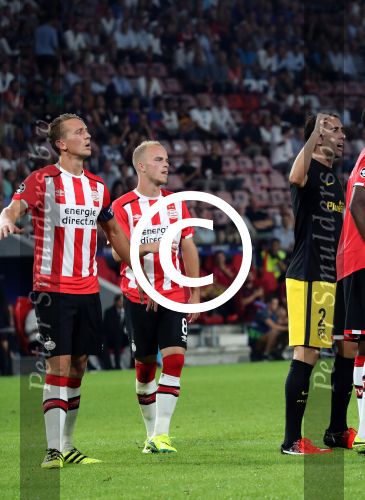 Eindhoven, 13 September 2016
PSV-Atletico Madrid, eindstand 0-1 
Eerste wedstrijd voorronde CL Seizoen 2016-2017
Jorrit Hendrix en Luuk de Jong
