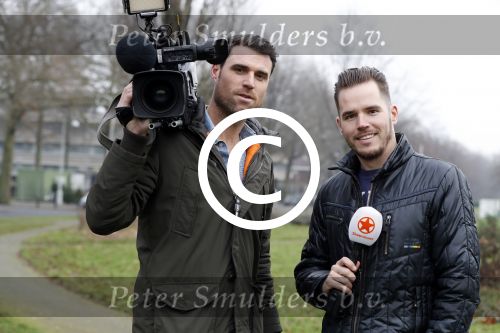 Amsterdam 14 december 2016
Verslaggever Marius Looijmans met cameraman Kees Aantjes van SBS6