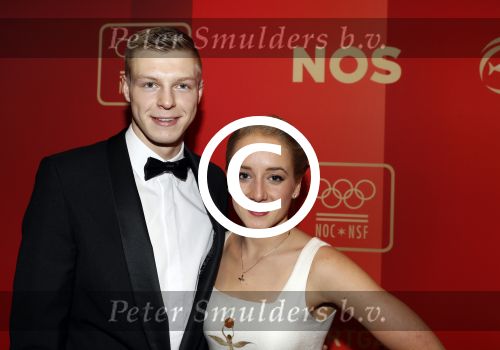 Amsterdam 21 december 2016
Sportman en sportvrouw van het jaar verkiezing tijdens het sportgala in de RAI. Lieke Sanne Vincent en moeder Gemma Wevers zijn aanwezig als Sanne sportvrouw van het jaar wordt Sanne met vriend Dennis