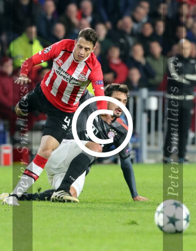 Eindhoven, 1 November 2016
4e wedstrijd voorronde Champions Leaugue seizoen 2016/2017
PSV-Bayern Munchen, eindstand 1-2
Santiago Arias en Mats Hummels