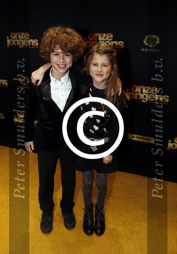 Amsterdam 19 december 2016 
Premiere onze Jongens in Tuschinski. Sharon Wins  met Ruben Troostwijk Zep en zijn zus