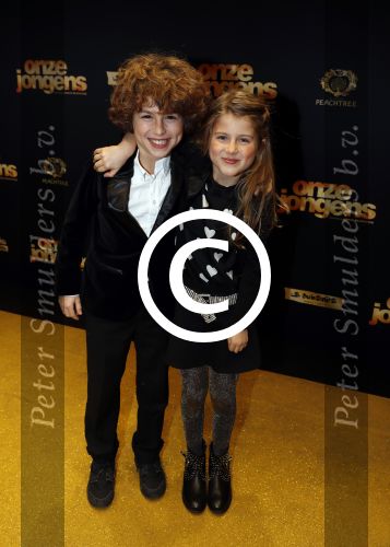 Amsterdam 19 december 2016 
Premiere onze Jongens in Tuschinski. Sharon Wins  met Ruben Troostwijk Zep en zijn zus