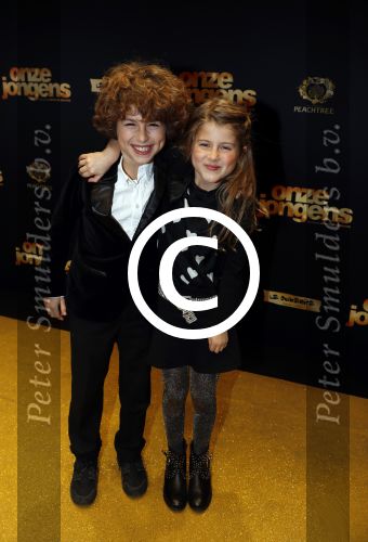 Amsterdam 19 december 2016 
Premiere onze Jongens in Tuschinski. Sharon Wins  met Ruben Troostwijk Zep en zijn zus