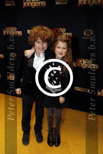 Amsterdam 19 december 2016 
Premiere onze Jongens in Tuschinski. Sharon Wins  met Ruben Troostwijk Zep en zijn zus