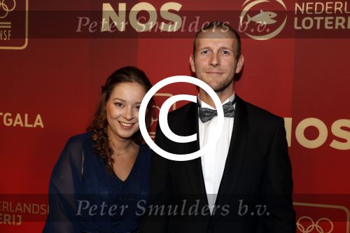Amsterdam 21 december 2016
Sportman en sportvrouw van het jaar verkiezing tijdens het sportgala in de RAI.
Teun Mulder met partner
