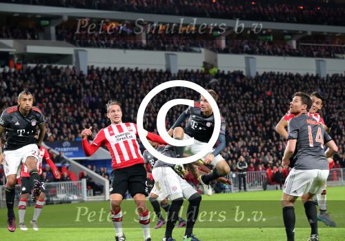 Eindhoven, 1 November 2016
4e wedstrijd voorronde Champions Leaugue seizoen 2016/2017
PSV-Bayern Munchen, eindstand 1-2
Thomas Muller en Luuk de Jong