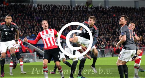 Eindhoven, 1 November 2016
4e wedstrijd voorronde Champions Leaugue seizoen 2016/2017
PSV-Bayern Munchen, eindstand 1-2
Thomas Muller en Luuk de Jong