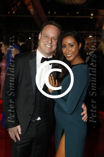 Amsterdam 12 oktober 2017 
Uitreiking televizierring in het afas live theater. Airen Mylene zwanger met haar vriend Yaeke Taekema