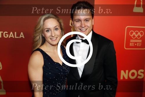 Amsterdam 19 december 2017 
Sportgala in de Rai. Sportman en sportvrouw van het jaar verkiezing. Angela Christ met partner