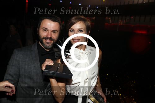 Amsterdam 12 oktober 2017 
Uitreiking televizierring in het afas live theater. Angela Schijf met man