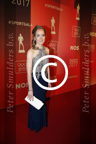Amsterdam 19 december 2017 
Sportgala in de Rai. Sportman en sportvrouw van het jaar verkiezing. 
Anna v d Bregge met en zonder partner