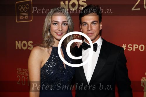 Amsterdam 19 december 2017 
Sportgala in de Rai. Sportman en sportvrouw van het jaar verkiezing. Dylan Groenewegen met vriendin
