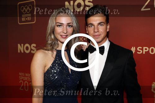 Amsterdam 19 december 2017 
Sportgala in de Rai. Sportman en sportvrouw van het jaar verkiezing. Dylan Groenewegen met vriendin