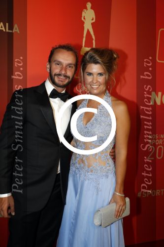 Amsterdam 19 december 2017 
Sportgala in de Rai. Sportman en sportvrouw van het jaar verkiezing. Joost Luiten met vriendin