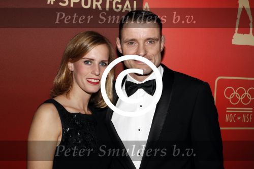 Amsterdam 19 december 2017 
Sportgala in de Rai. Sportman en sportvrouw van het jaar verkiezing. Mark Huizinga en partner Leonie van de Graaf