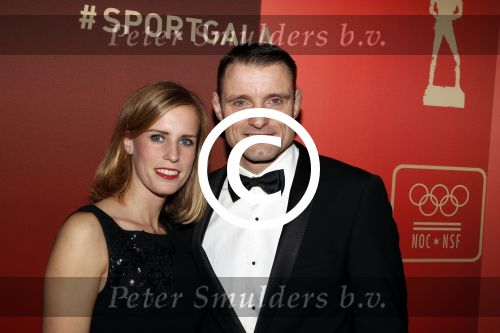 Amsterdam 19 december 2017 
Sportgala in de Rai. Sportman en sportvrouw van het jaar verkiezing. Mark Huizinga en partner Leonie van de Graaf