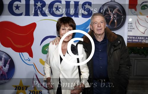 Amsterdam 21 december 2017
Premiere kerstcircus in Carre. Mies Bouwman met Frits Barend